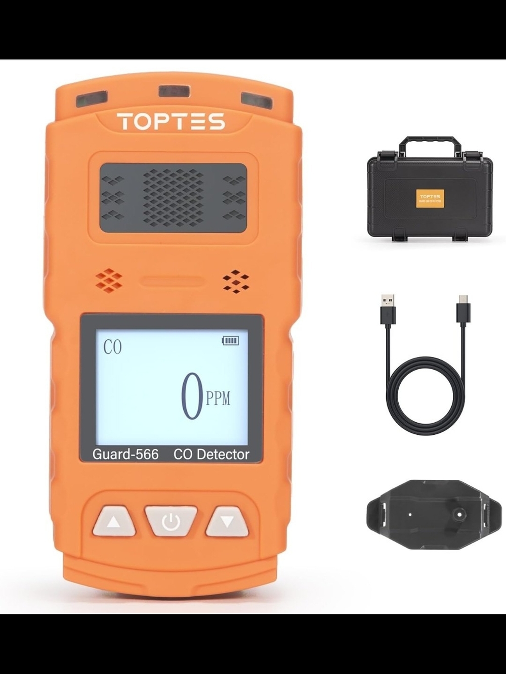 TopTes Guard-566 Portable Carbon Monoxide Detector Rechargeable CO Alarm Meter